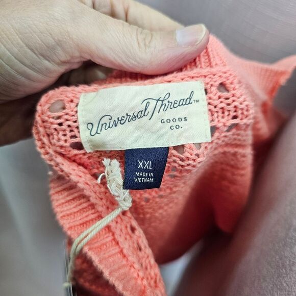Universal Thread Coral Pink Open Knit Cotton Tank Size XXL - Picture 7 of 9